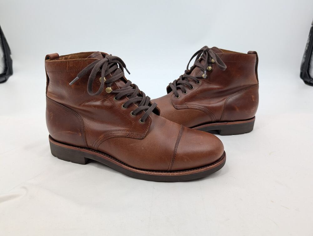 J. Crew Kenton Leather Cap-Toe Boots Men's Size 8.5 Work Career Casual Comfort